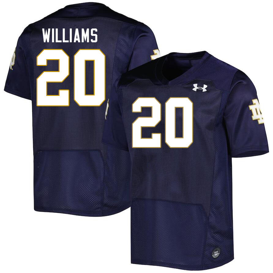 Men #20 Aneyas Williams Notre Dame Fighting Irish College Football Jerseys Stitched-Navy